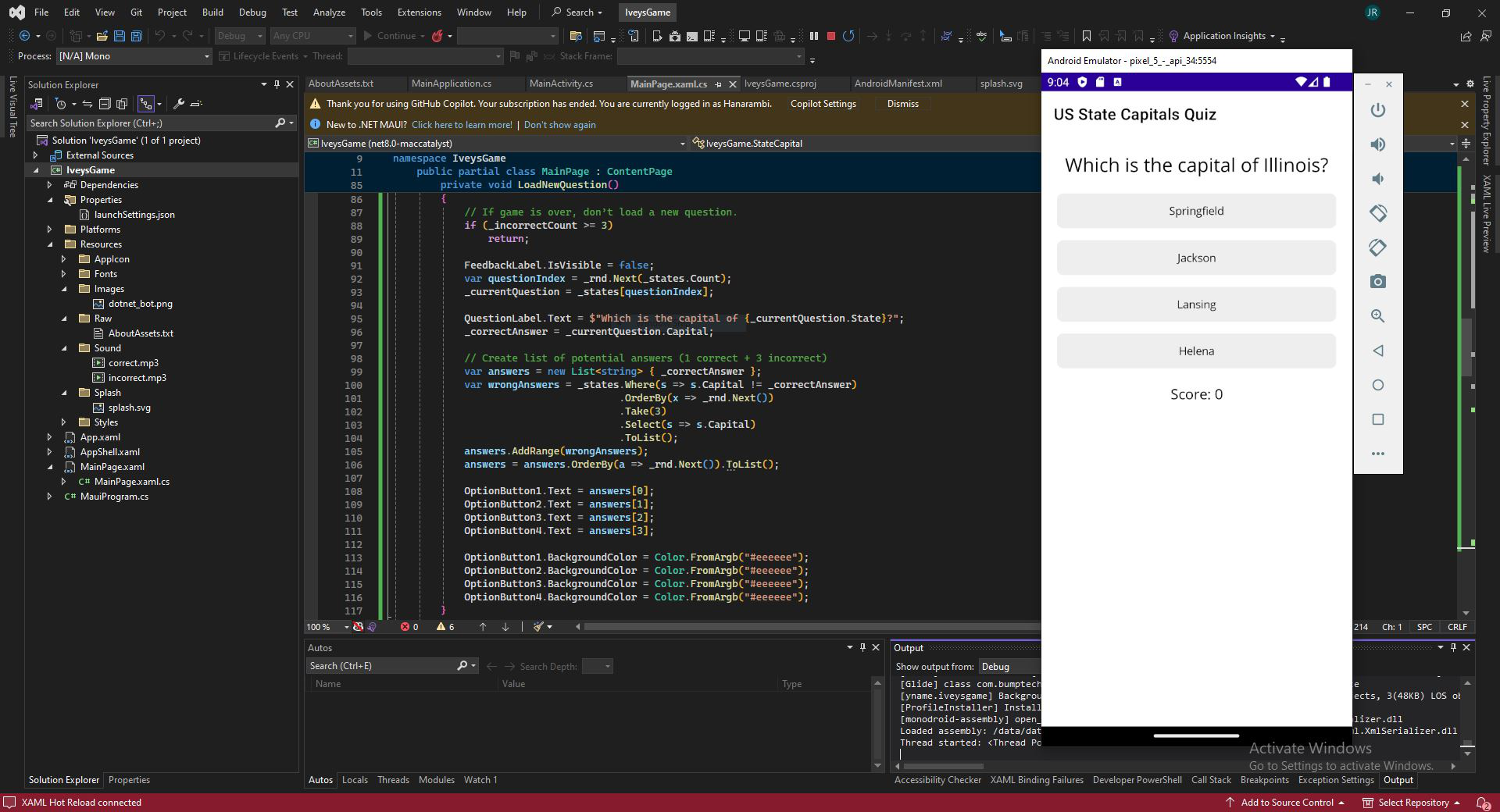 State Capital Game screenshot