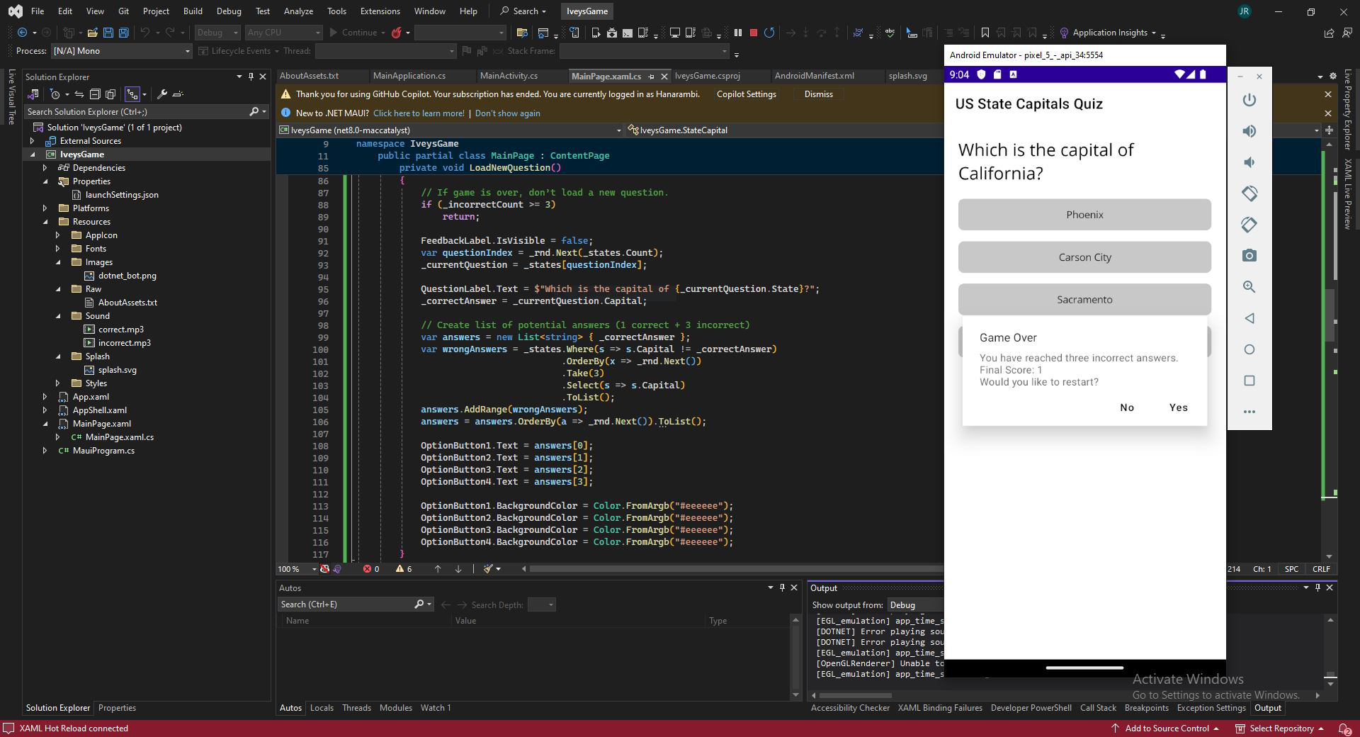 State Capital Game screenshot